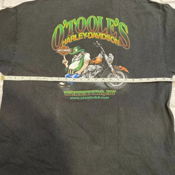 - Harley Davidson Wurtsboro, NY - Hanes Beefy Black Pocket T-Shirt - Men's XL - Picture 11 of 12
